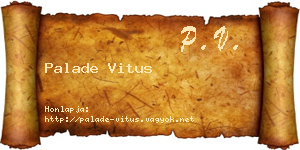 Palade Vitus névjegykártya